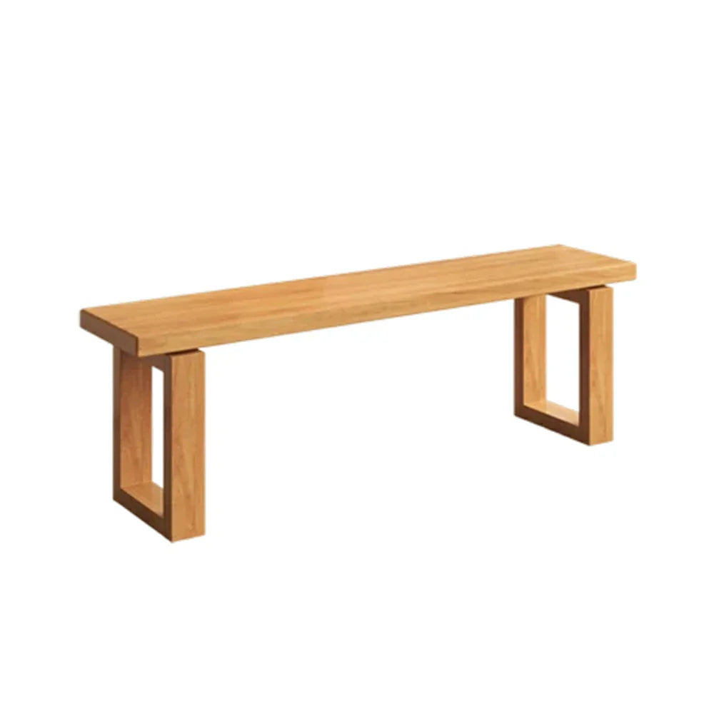 LIVARA 120/140cm Solid Wood Bench Seating - Closed Frame Square Legs Design with 4.5cm Thick Top Heavy-Duty Dining & Pool Table Bench for Home & Game Rooms - Natural Wood