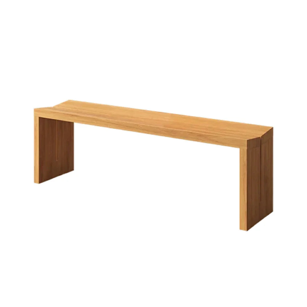 LIVARA 120/140cm Solid Wood Bench Seating - Minimalist Panel Legs Design with 4.5cm Thick Top Heavy-Duty Dining & Pool Table Bench for Home & Game Rooms - Natural Wood