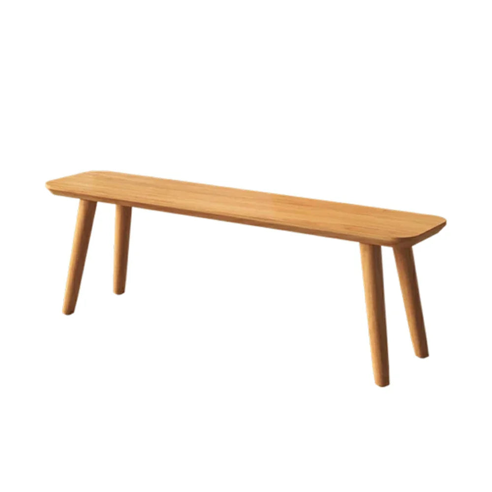 LIVARA 120/140cm Solid Wood Bench Seating - Tapered Round Legs Design with 4.5cm Thick Top Heavy-Duty Dining & Pool Table Bench for Home & Game Rooms - Natural Wood