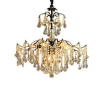 LIVARA 50/65/80cm High-Quality Iron Frame Crystal Pendant Light Adjustable Height, Crystal Beads, Elegant Light Diffusion