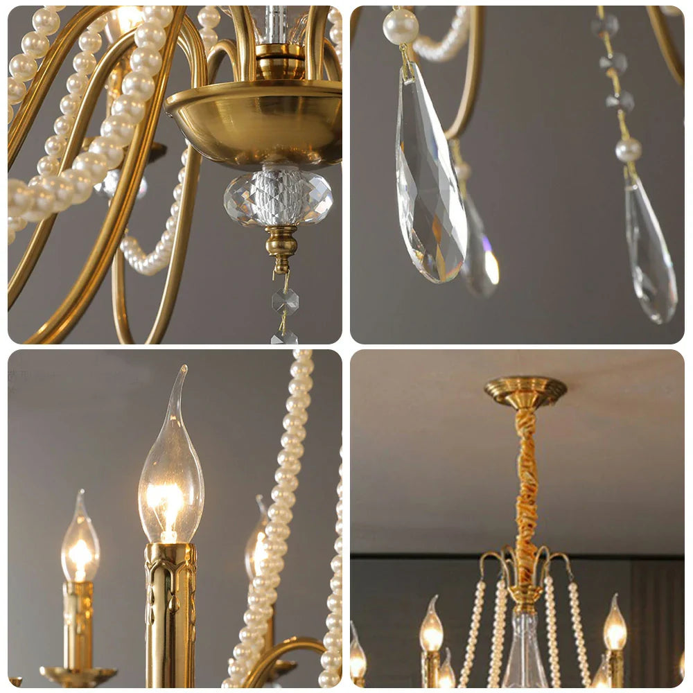 LIVARA 50/62/71cm Crystal Pendant Light Premium Crystal Beads, Electroplated Alloy Frame, Adjustable Chain, Elegant Light Diffusion