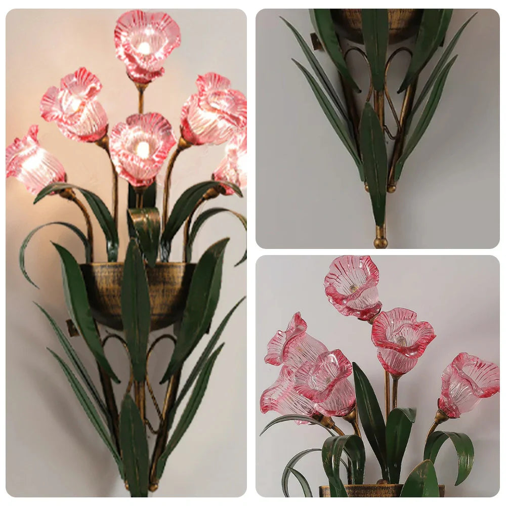 LIVARA 32/36cm Wall Light Electroplated Iron Frame G4 Bulb Elegant Design for Bedrooms, Living Rooms, and Dining Areas - Stylish & Durable - Pink