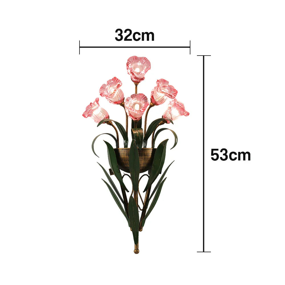 LIVARA 32/36cm Wall Light Electroplated Iron Frame G4 Bulb Elegant Design for Bedrooms, Living Rooms, and Dining Areas - Stylish & Durable - Pink