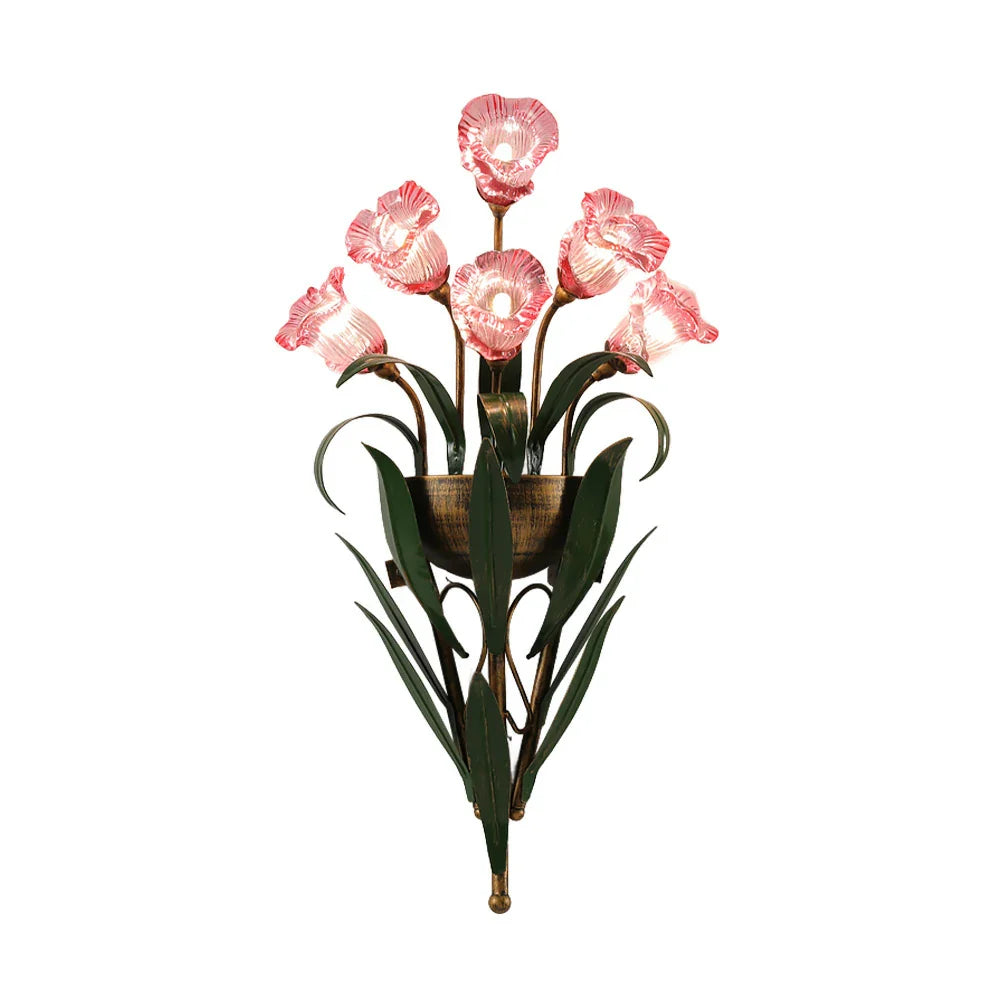 LIVARA 32/36cm Wall Light Electroplated Iron Frame G4 Bulb Elegant Design for Bedrooms, Living Rooms, and Dining Areas - Stylish & Durable - Pink