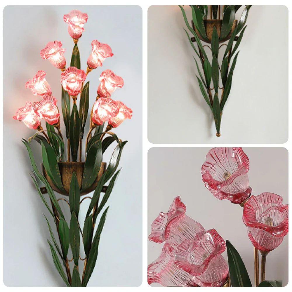 LIVARA 32/36cm Wall Light Electroplated Iron Frame G4 Bulb Elegant Design for Bedrooms, Living Rooms, and Dining Areas - Stylish & Durable - Pink