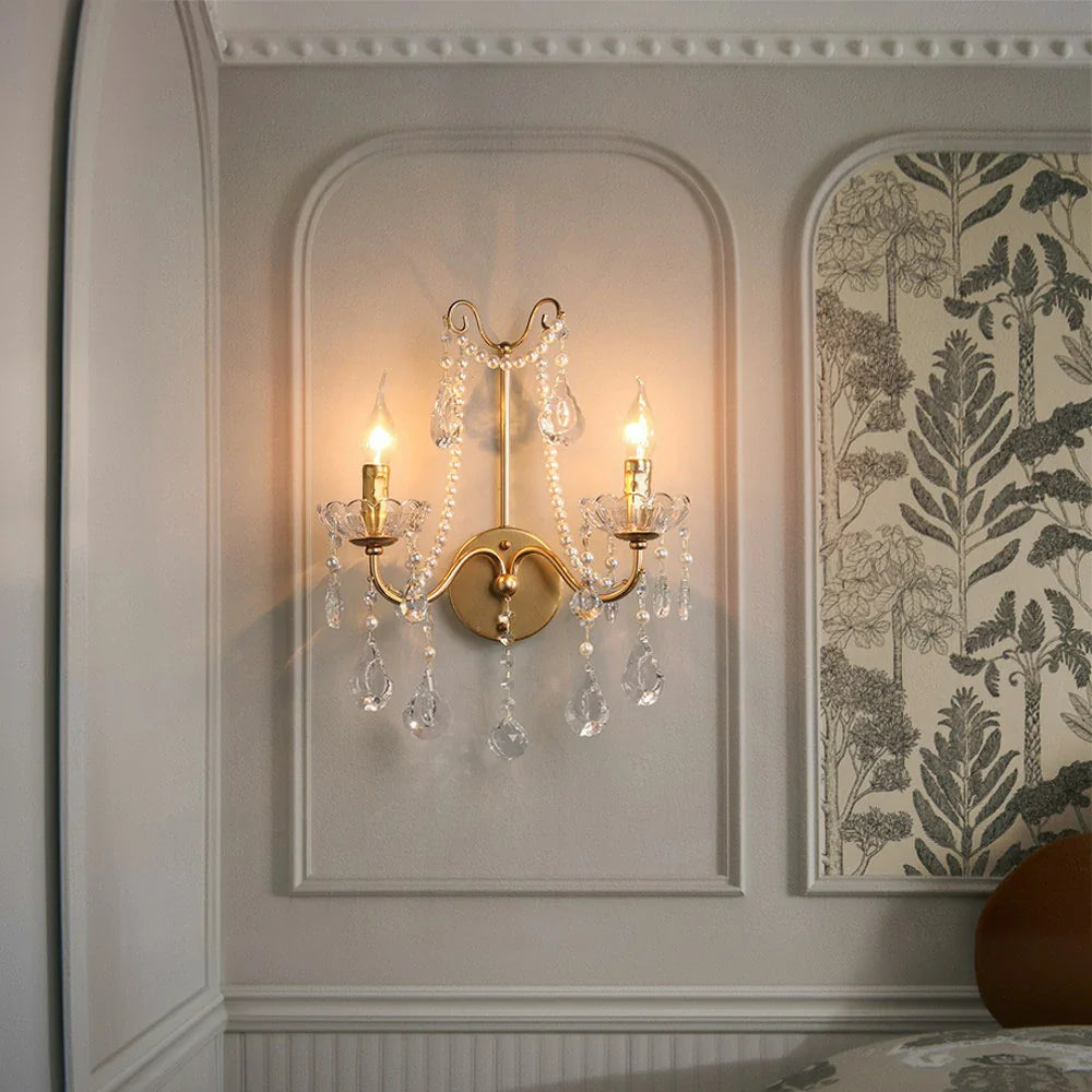 LIVARA Wall LED Iron Pendants Source Crystal Durable Adjustable Frame Light Chain - & Electroplated Light Stylish