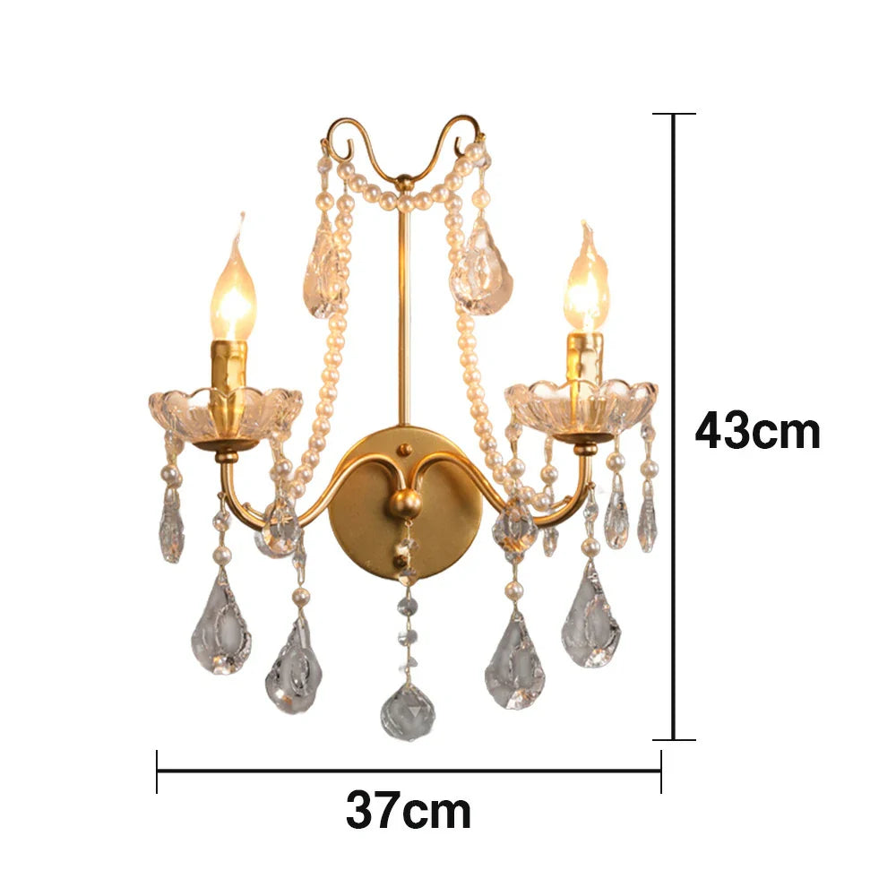 LIVARA Wall LED Iron Pendants Source Crystal Durable Adjustable Frame Light Chain - & Electroplated Light Stylish