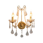 LIVARA Wall LED Iron Pendants Source Crystal Durable Adjustable Frame Light Chain - & Electroplated Light Stylish