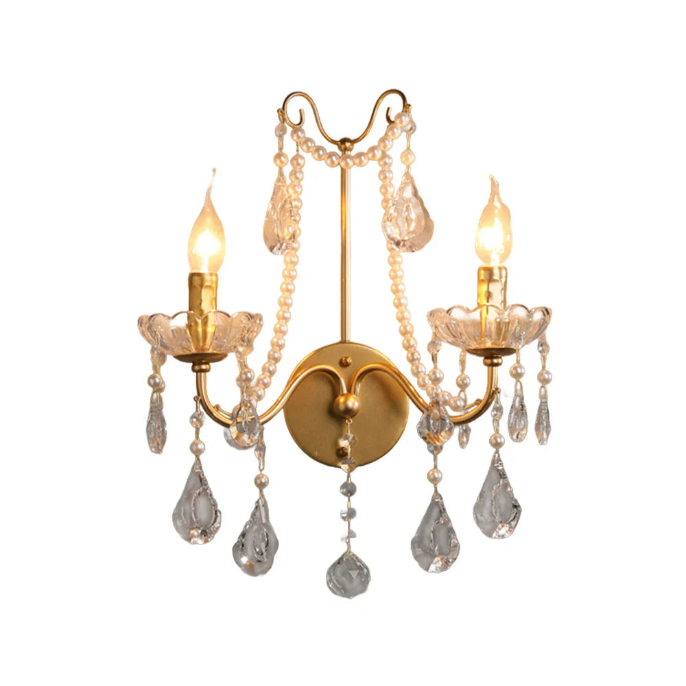 LIVARA Wall LED Iron Pendants Source Crystal Durable Adjustable Frame Light Chain - & Electroplated Light Stylish