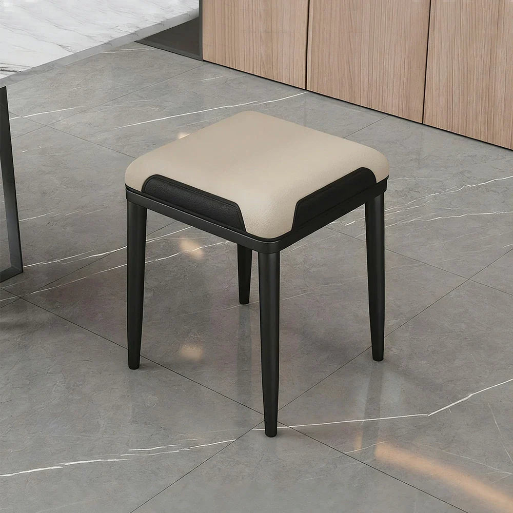 LIVARA Dining Comfort Thickened Design Solid High-Resilience Cat Ergonomic Leather, - Beige - Cushion, Steel Chair Frame, Claw Carbon Black