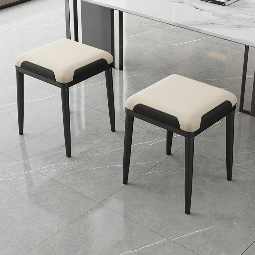 LIVARA Dining Comfort Thickened Design Solid High-Resilience Cat Ergonomic Leather, - Beige - Cushion, Steel Chair Frame, Claw Carbon Black