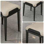 LIVARA Dining Comfort Thickened Design Solid High-Resilience Cat Ergonomic Leather, - Beige - Cushion, Steel Chair Frame, Claw Carbon Black