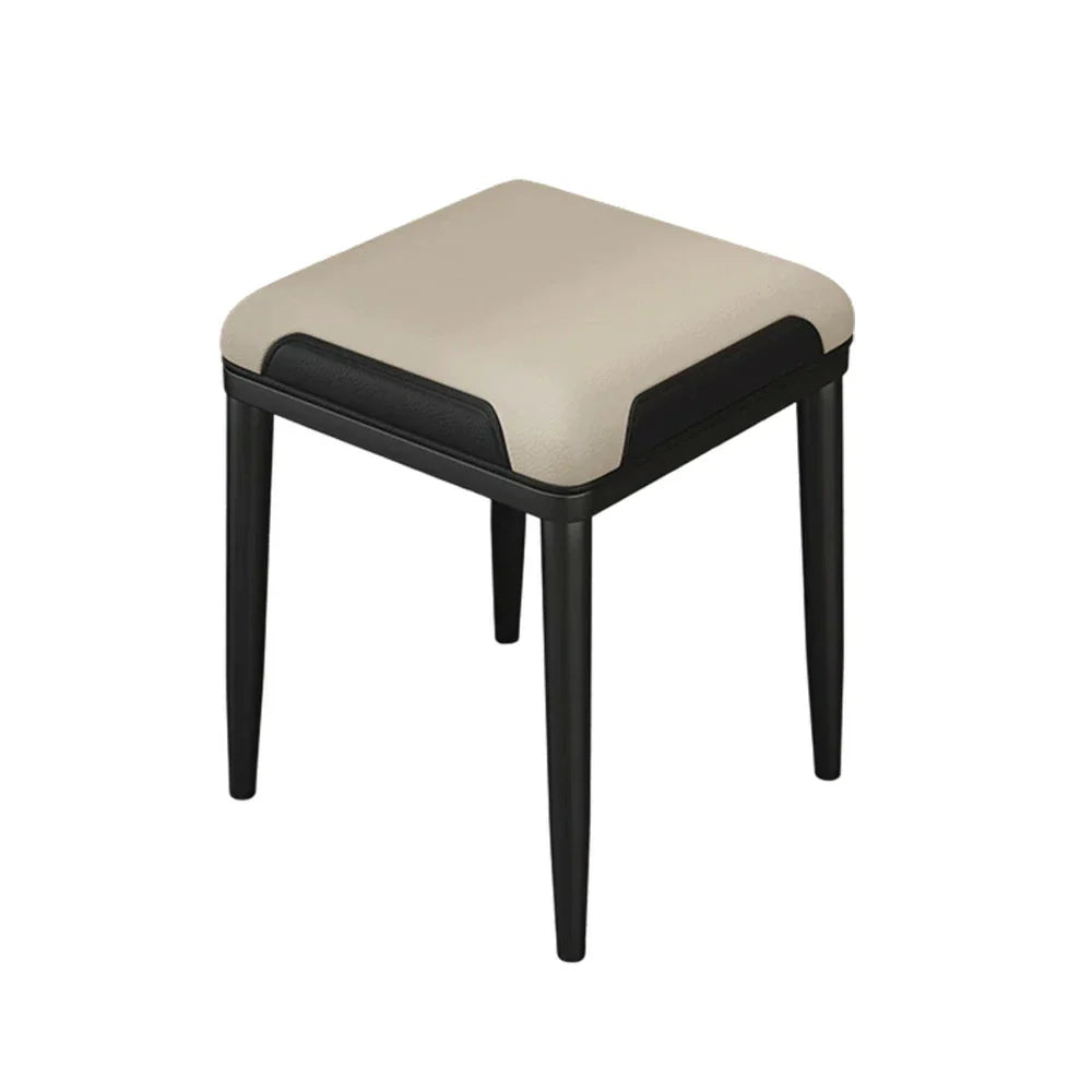LIVARA Dining Comfort Thickened Design Solid High-Resilience Cat Ergonomic Leather, - Beige - Cushion, Steel Chair Frame, Claw Carbon Black