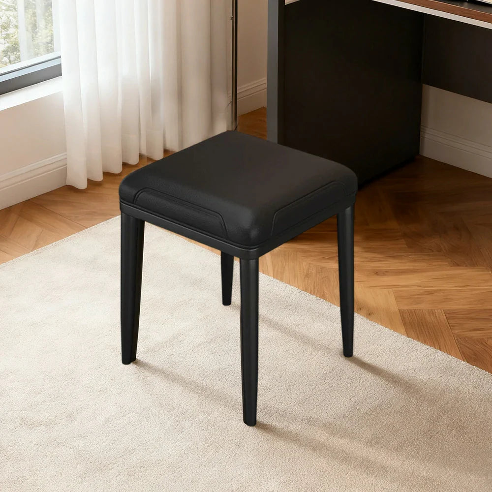 LIVARA Dining Ergonomic - Chair - Cushion, Comfort Carbon Thickened Solid Steel Leather, Claw High-Resilience Cat Design Frame, Black