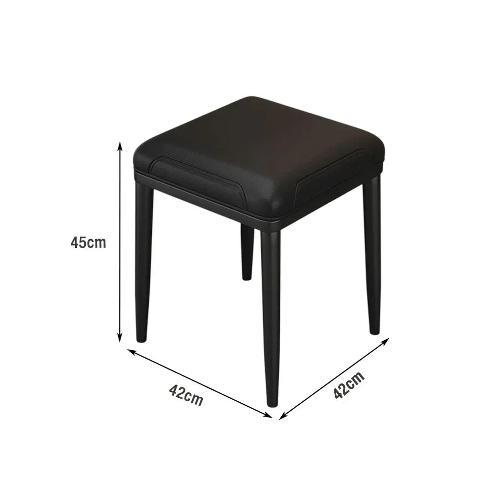 LIVARA Dining Ergonomic - Chair - Cushion, Comfort Carbon Thickened Solid Steel Leather, Claw High-Resilience Cat Design Frame, Black
