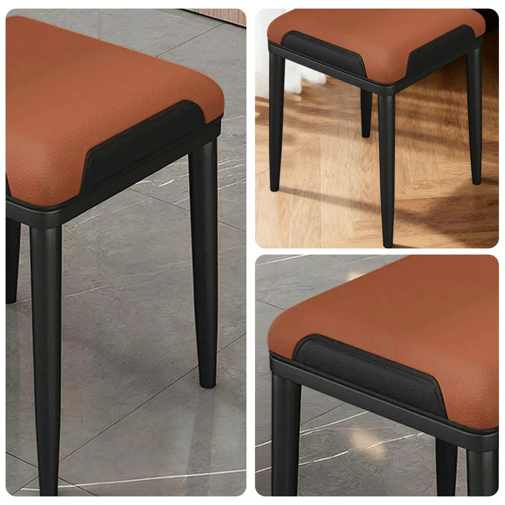 LIVARA Dining Cat Design Claw Ergonomic Leather, - Thickened Comfort Brown Frame, Light High-Resilience Solid Chair Steel Cushion, Carbon - Black