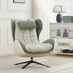LIVARA Leisure Design, Neck Durable Plush Ergonomic Chair - Upholstery - Cushion Base, Support, Lounge Curved Swivel Steel with Scratch-Resistant Green