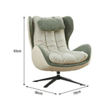LIVARA Leisure Design, Neck Durable Plush Ergonomic Chair - Upholstery - Cushion Base, Support, Lounge Curved Swivel Steel with Scratch-Resistant Green