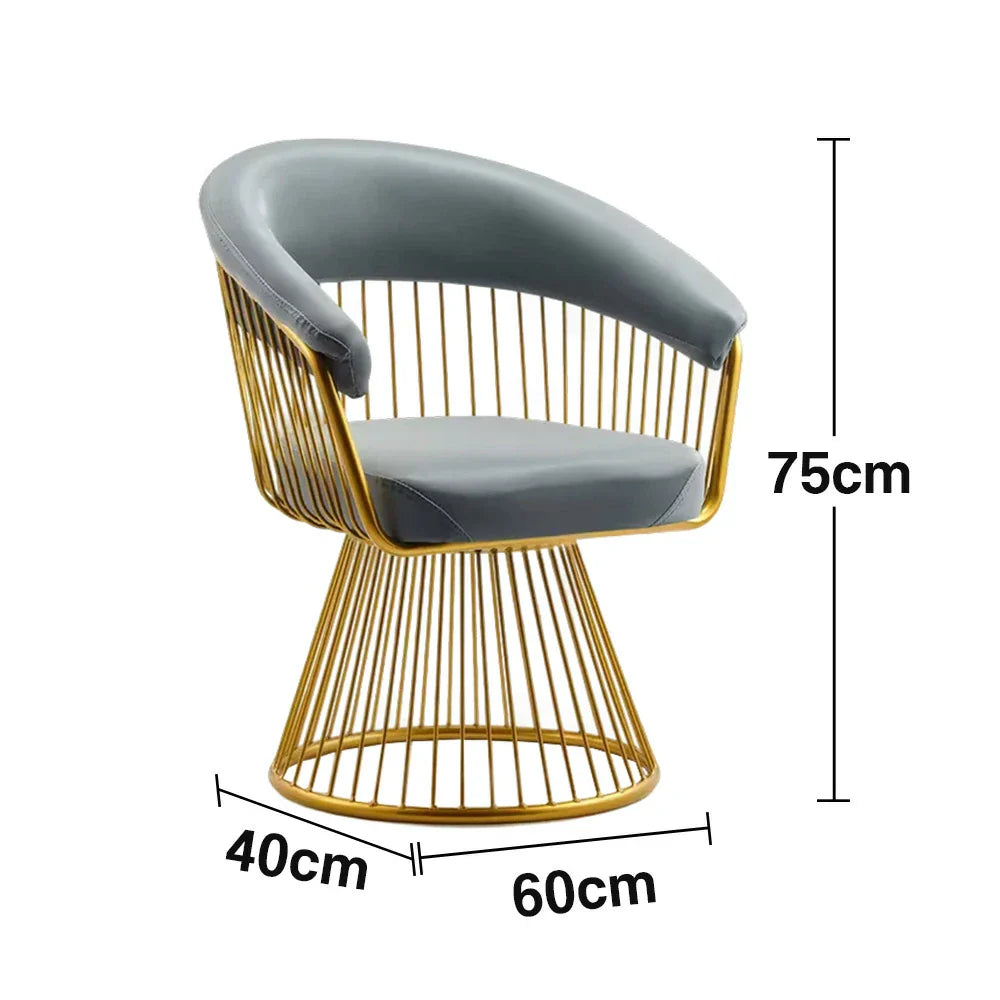 LIVARA Swivel Chair - Half-Round Backrest, High-Elastic Foam, Thick Tempered Glass Base, Wide Seat Comfort - Grey