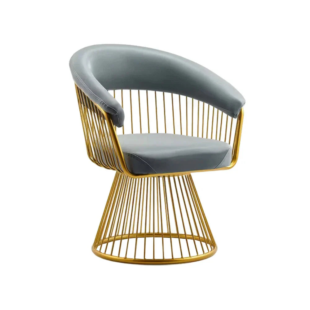 LIVARA Swivel Chair - Half-Round Backrest, High-Elastic Foam, Thick Tempered Glass Base, Wide Seat Comfort - Grey