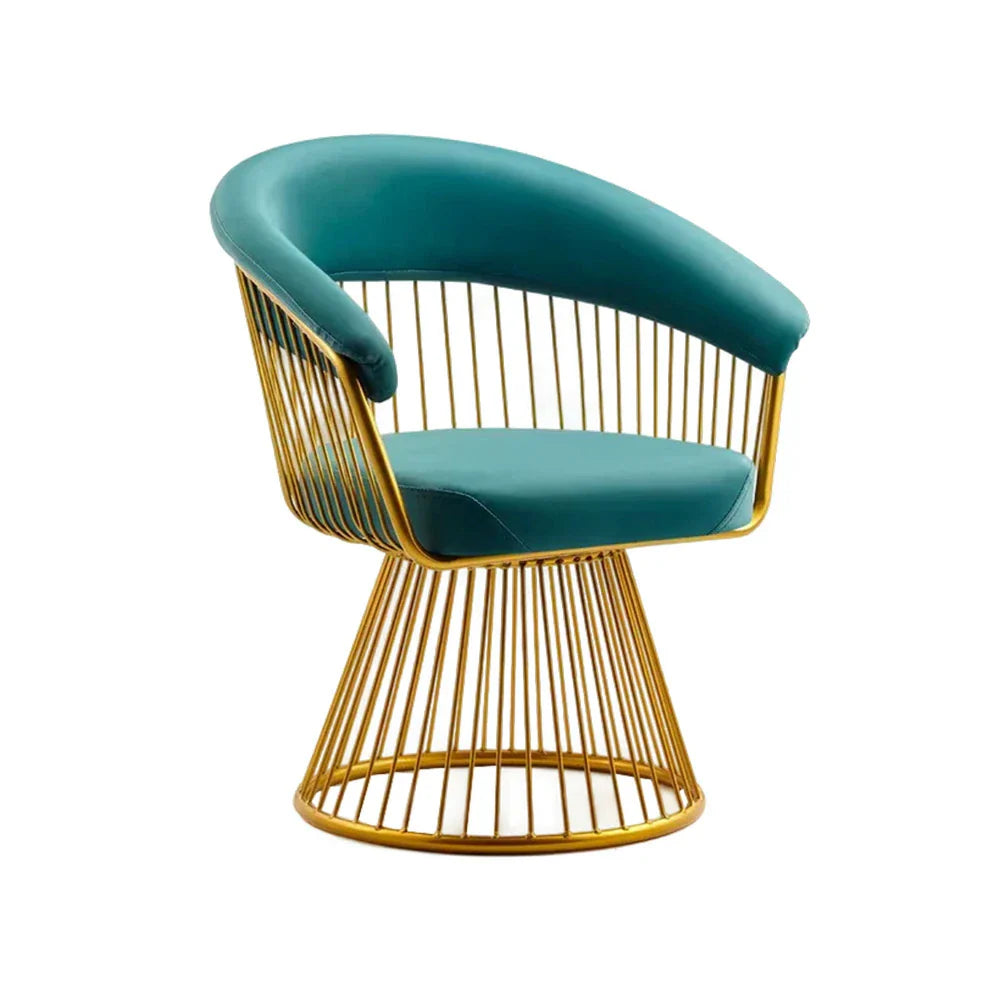 LIVARA Swivel Chair - Half-Round Backrest, High-Elastic Foam, Thick Tempered Glass Base, Wide Seat Comfort - Green