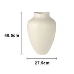 LIVARA Ceramic Vase Ornament Artistic Display Matte Ceramic Handcrafted Stone-Texture Design - White