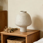 LIVARA French-Style Ceramic Vase Ornament Artistic Display Matte Ceramic Handcrafted Stone-Texture Design - Beige