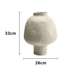 LIVARA French-Style Ceramic Vase Ornament Artistic Display Matte Ceramic Handcrafted Stone-Texture Design - Beige