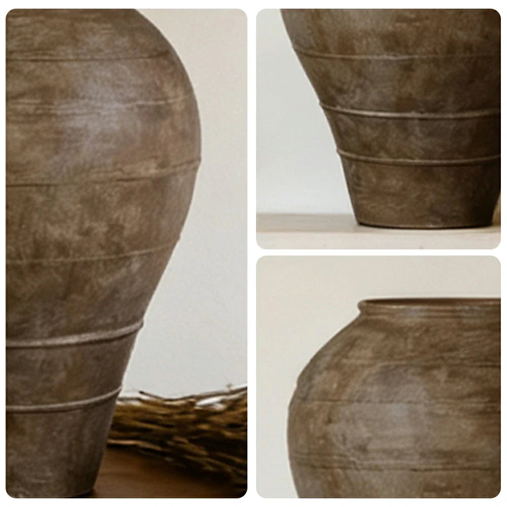LIVARA French Mid-Century Ceramic Vase Ornament Artistic Display Matte Ceramic Handcrafted Stone-Texture Design