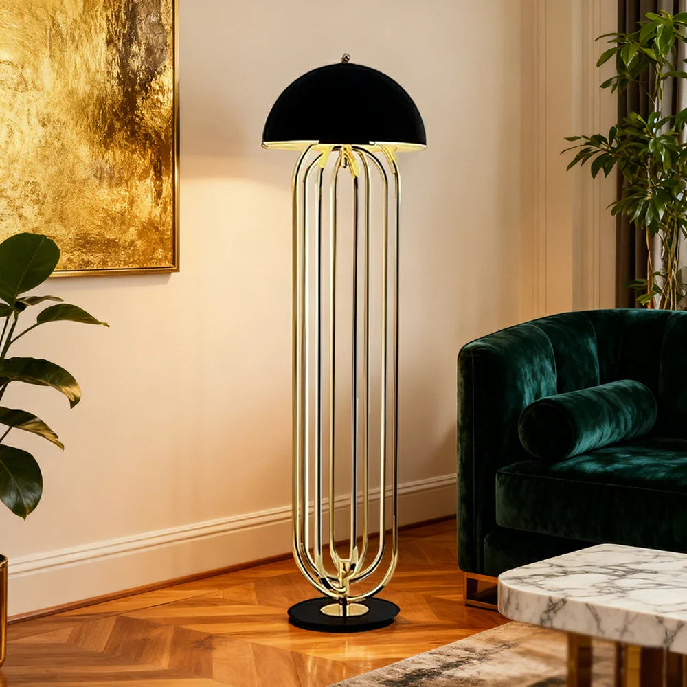 LIVARA Floor Lamp Modern Sculptural Design Durable Sturdy Metal Frame Stable Base Lighting with Warm Ambient Glow