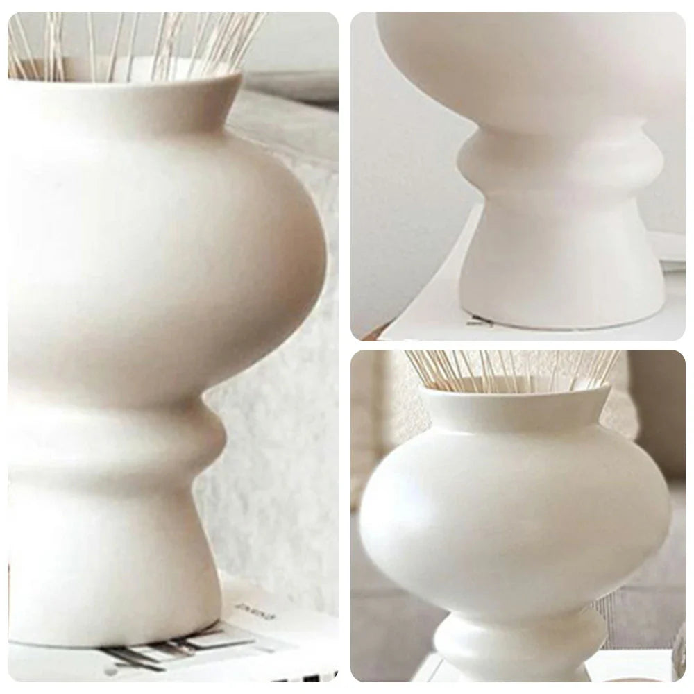 LIVARA Flow Ceramic Vase - Sculptural Artistic Form Handcrafted Matte Texture Elegant Statement Decor for Modern Interiors - Multicolor