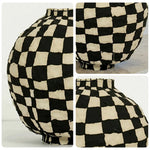LIVARA Checkered Ceramic Vase - Sculptural Rounded Form Handcrafted Matte Finish Bold Statement Decor for Modern Interiors - Black & White