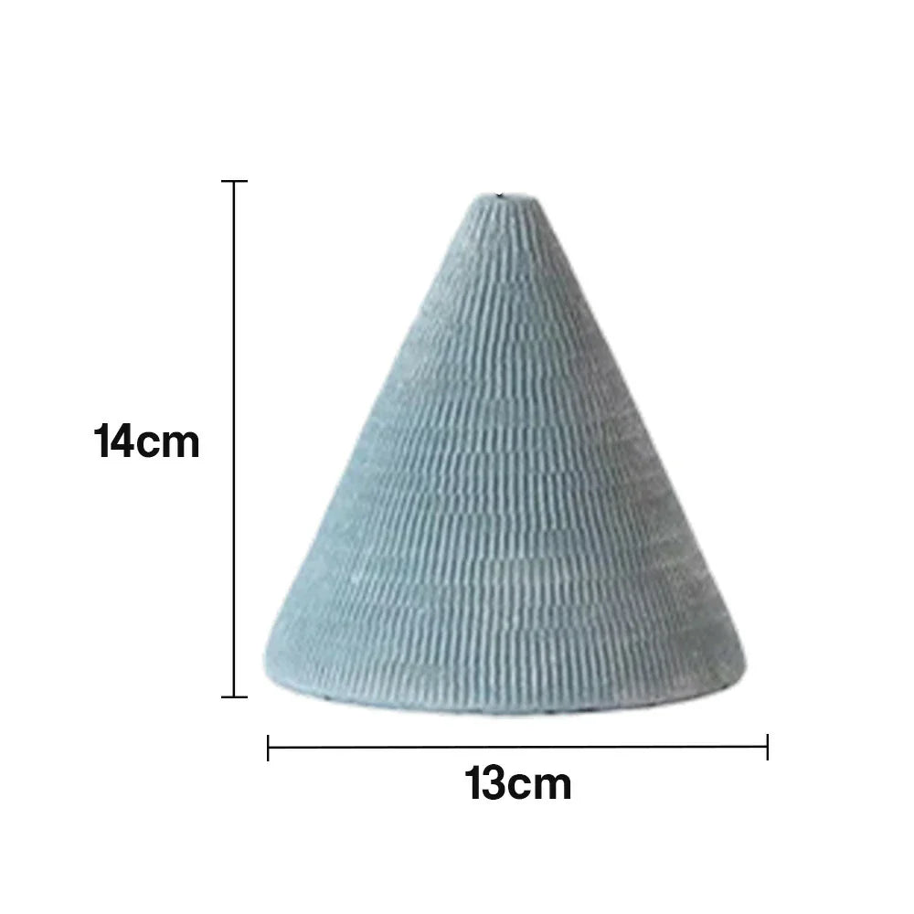 LIVARA Mini Ceramic Vase - Sculptural Cone Shape Textured Matte Finish Elegant Accent Decor for Modern Interiors - Light Blue