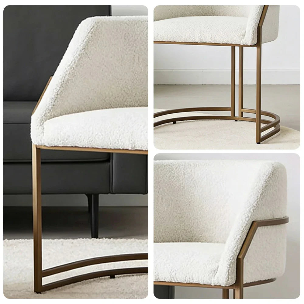 LIVARA Chair - Curved Backrest, High-Resilience Foam, Metal Frame, Modern Minimalist Style, Strong & Stable