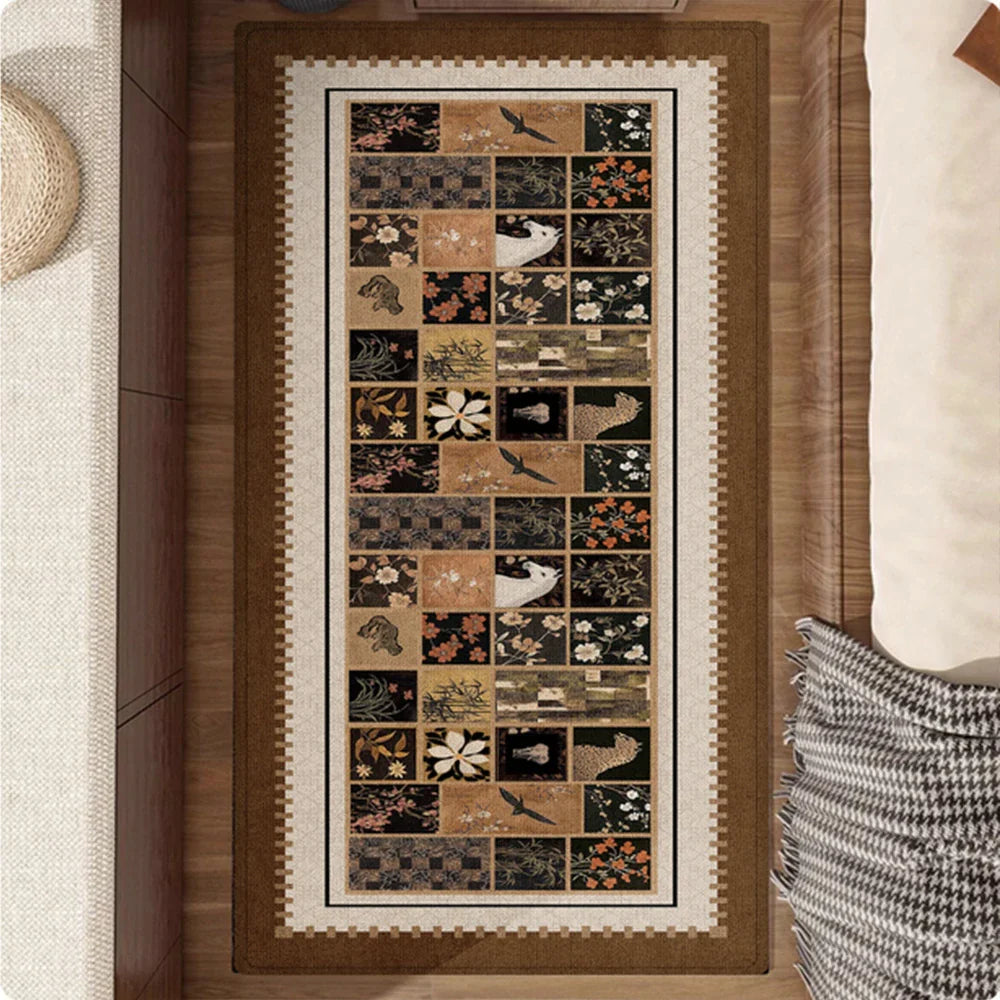 LIVARA 160/300cm Floor Rugs -Ink Painting Theme, Non-Slip Backing, Easy-Clean Surface, High-Density Short Pile, Stain-Resistant & Low Maintenance