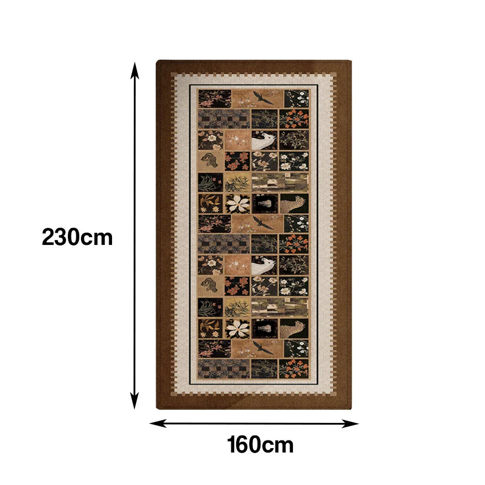 LIVARA 160/300cm Floor Rugs -Ink Painting Theme, Non-Slip Backing, Easy-Clean Surface, High-Density Short Pile, Stain-Resistant & Low Maintenance