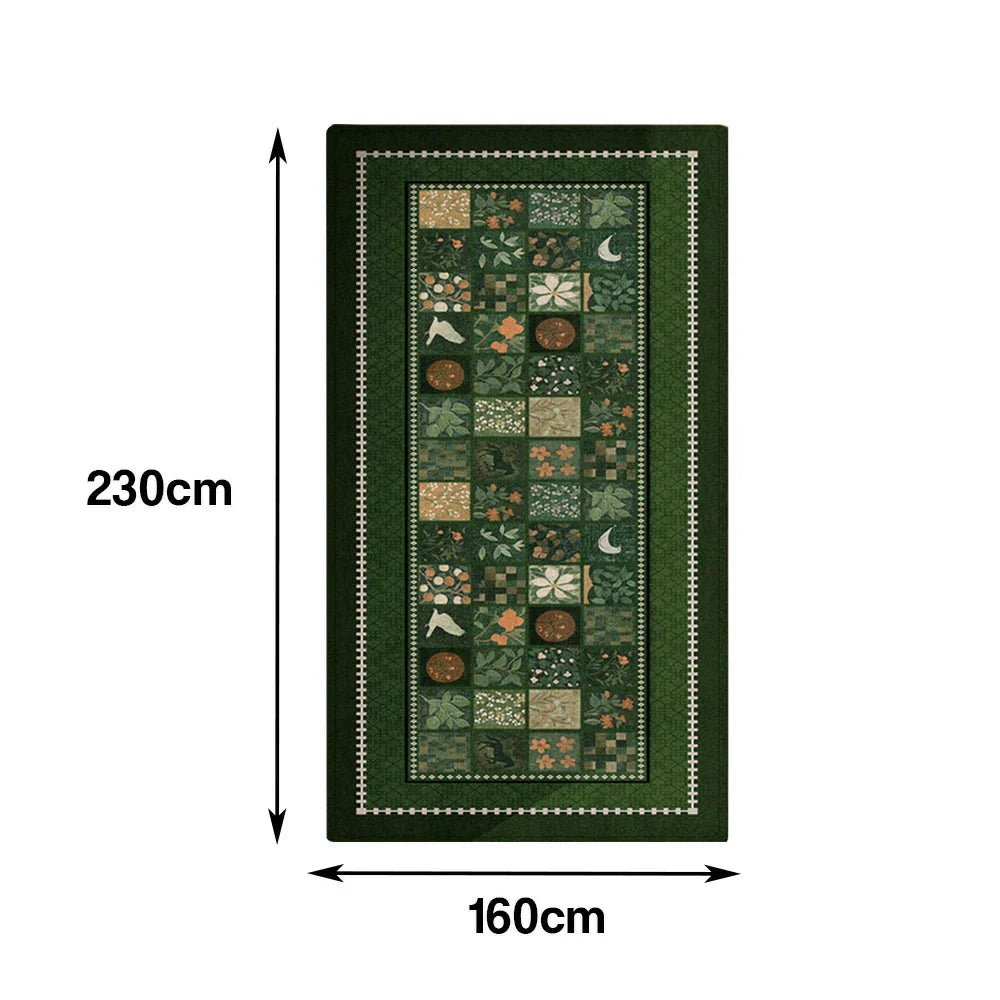 LIVARA 160/300cm Floor Rugs -Verdant Plain Theme, Non-Slip Backing, Easy-Clean Surface, High-Density Short Pile, Stain-Resistant & Low Maintenance