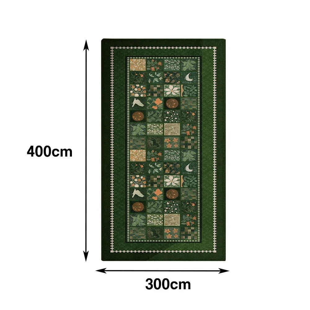 LIVARA 160/300cm Floor Rugs -Verdant Plain Theme, Non-Slip Backing, Easy-Clean Surface, High-Density Short Pile, Stain-Resistant & Low Maintenance