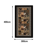 LIVARA 160/300cm Floor Rugs -Pattern Narrative Theme, Non-Slip Backing, Easy-Clean Surface, High-Density Short Pile, Stain-Resistant & Low Maintenance