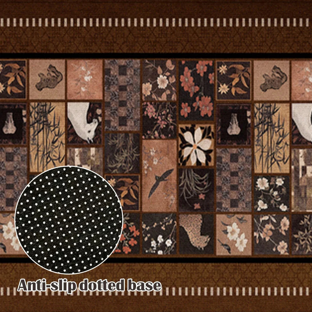 LIVARA 160/300cm Floor Rugs -Quiet Bamboo Theme, Non-Slip Backing, Easy-Clean Surface, High-Density Short Pile, Stain-Resistant & Low Maintenance