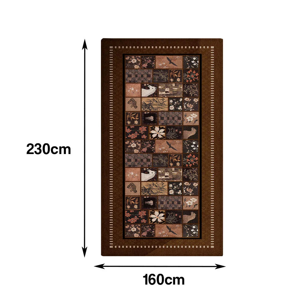 LIVARA 160/300cm Floor Rugs -Quiet Bamboo Theme, Non-Slip Backing, Easy-Clean Surface, High-Density Short Pile, Stain-Resistant & Low Maintenance