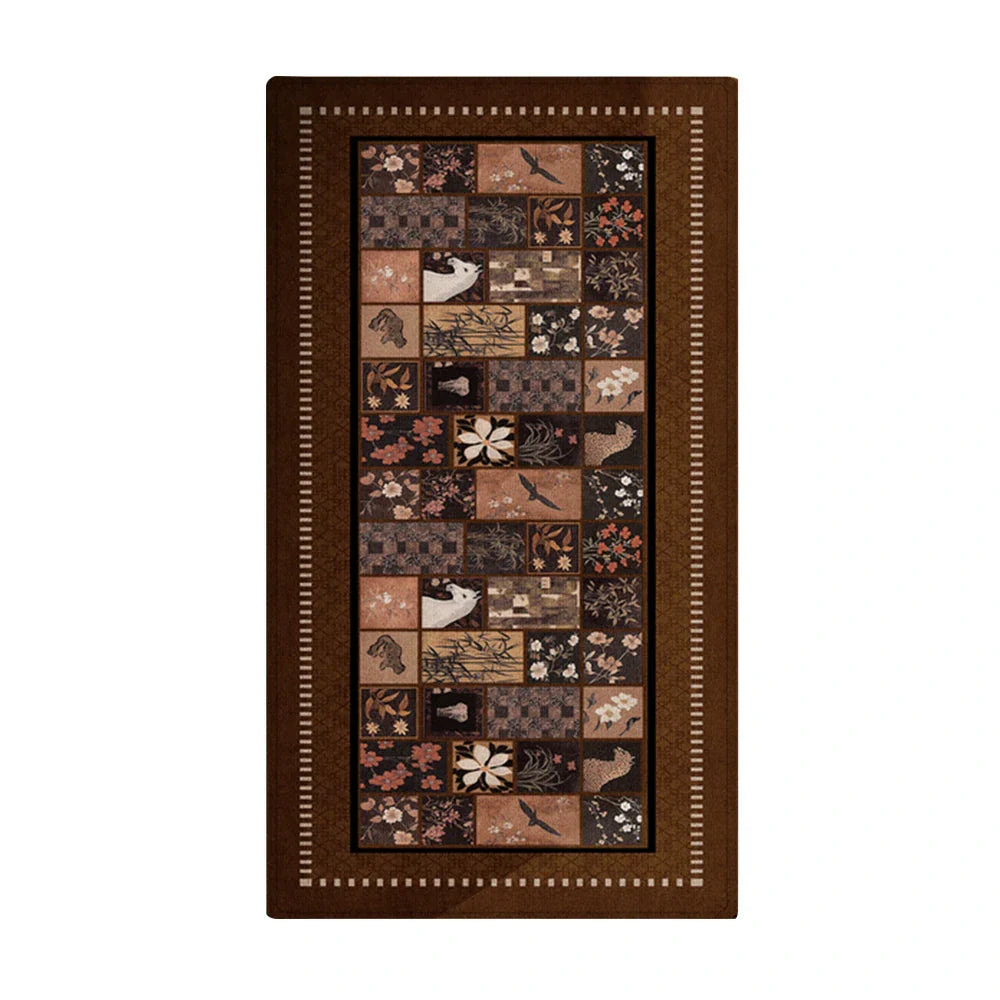 LIVARA 160/300cm Floor Rugs -Quiet Bamboo Theme, Non-Slip Backing, Easy-Clean Surface, High-Density Short Pile, Stain-Resistant & Low Maintenance