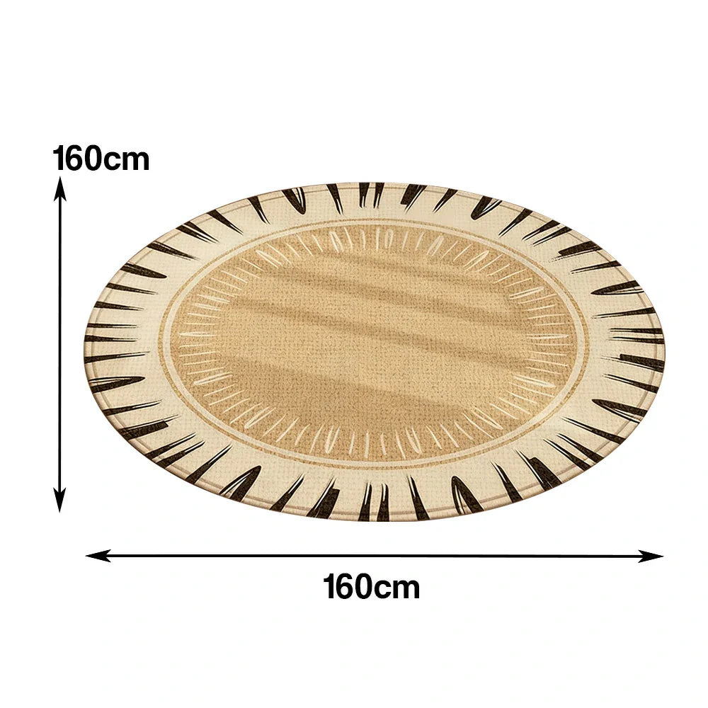 LIVARA 160/200cm Floor Rugs -Flowing Time Theme, Soft-Touch Finish, Non-Slip Base, Belgian Velvet Loop Pile, Fade-Resistant with Durable Edge Binding