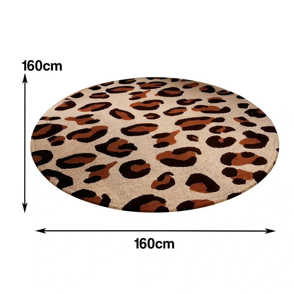 LIVARA 160/200cm Floor Rugs -Minimal Leopard Pattern Theme, Soft-Touch Finish, Non-Slip Base, Belgian Velvet Loop Pile, Fade-Resistant with Durable Edge Binding