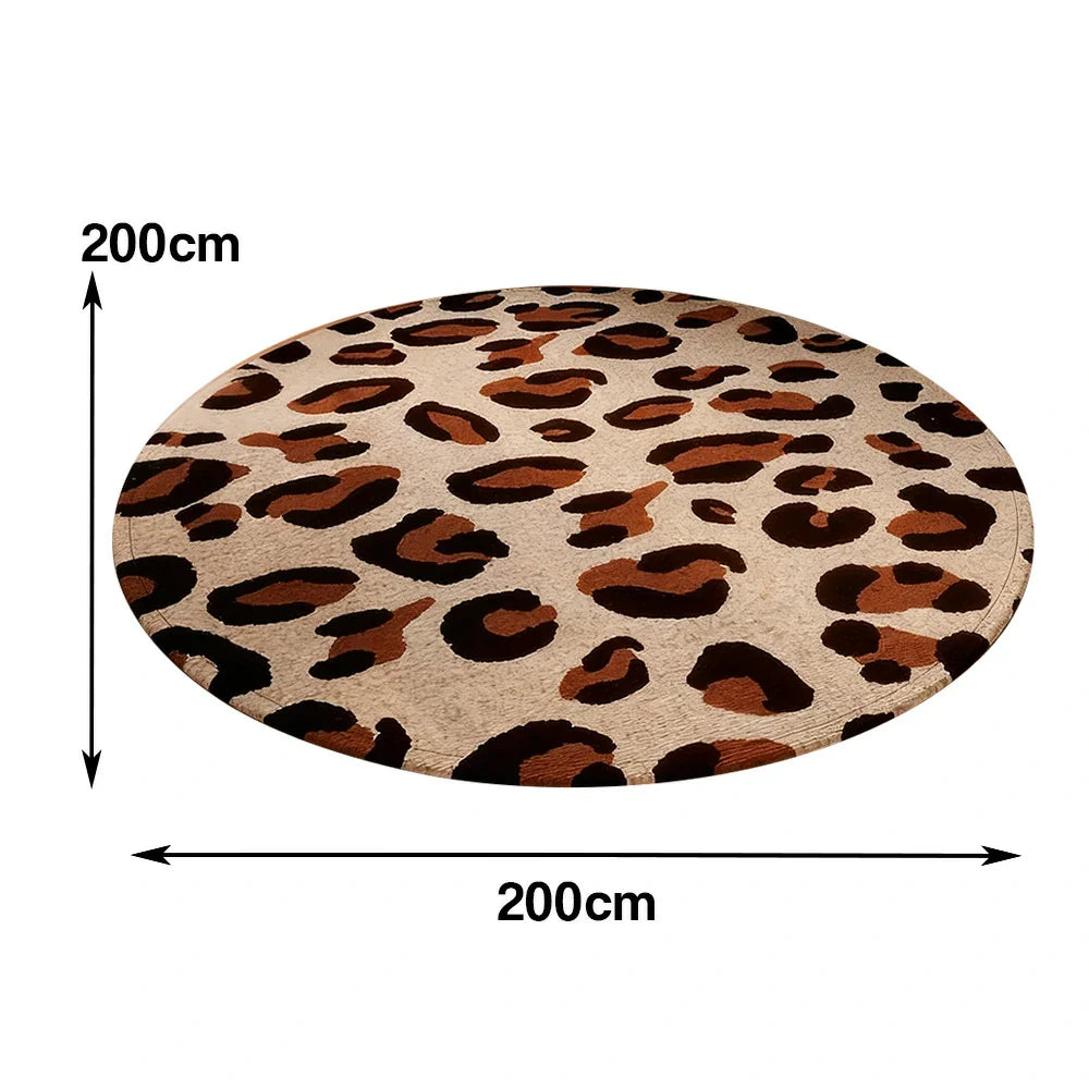 LIVARA 160/200cm Floor Rugs -Minimal Leopard Pattern Theme, Soft-Touch Finish, Non-Slip Base, Belgian Velvet Loop Pile, Fade-Resistant with Durable Edge Binding