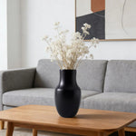 LIVARA Ceramic Vase Ornament Wabi-Sabi Black Artistic Display Matte Ceramic Handcrafted Stone-Texture Design