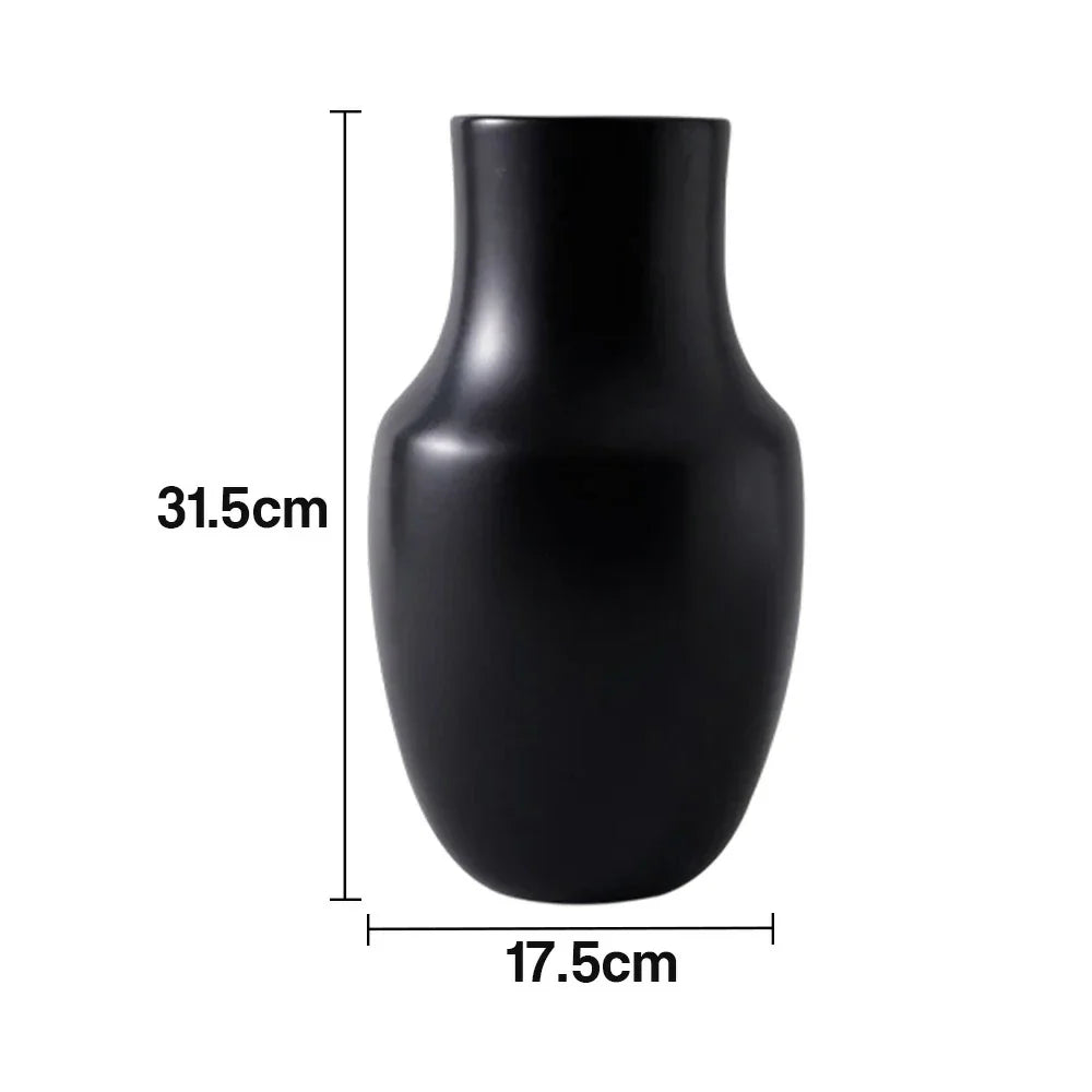 LIVARA Ceramic Vase Ornament Wabi-Sabi Black Artistic Display Matte Ceramic Handcrafted Stone-Texture Design