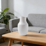 LIVARA Ceramic Vase Ornament Artistic Display Wabi-Sabi White Matte Ceramic Handcrafted Stone-Texture Design