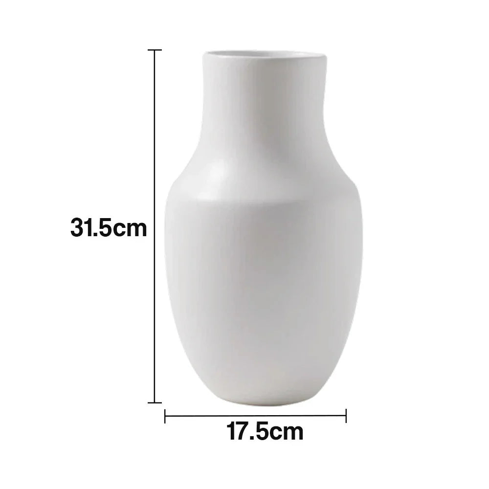LIVARA Ceramic Vase Ornament Artistic Display Wabi-Sabi White Matte Ceramic Handcrafted Stone-Texture Design