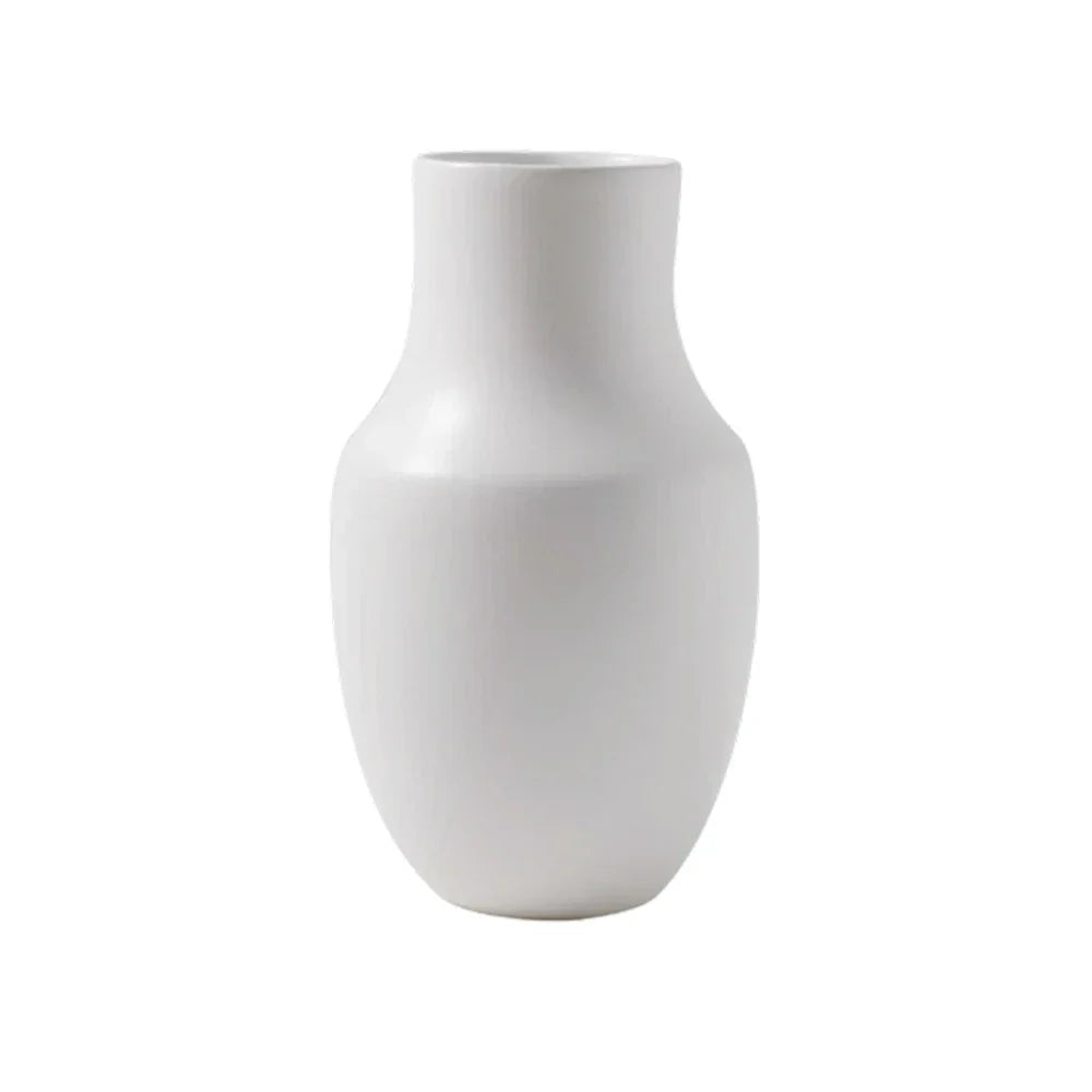 LIVARA Ceramic Vase Ornament Artistic Display Wabi-Sabi White Matte Ceramic Handcrafted Stone-Texture Design